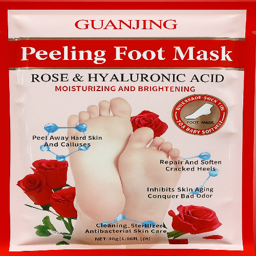 GUANJING Peeling Foot Mask – Rose & Hyaluronic Acid