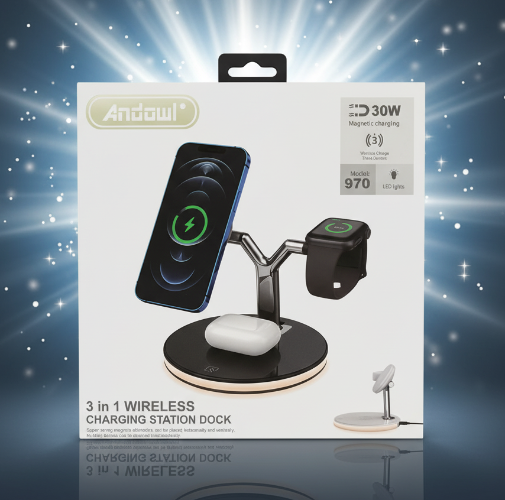 Wireless Charging Station Dock  3-in-1