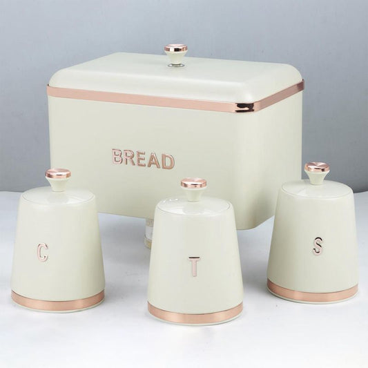 Elegant Cream & Rose Gold Kitchen Storage Set